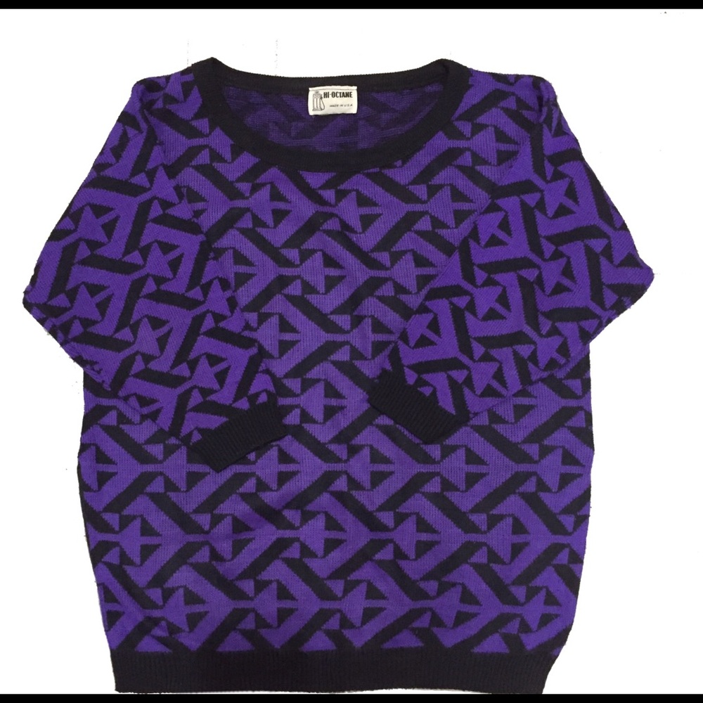 Hi octane purple and black Aztec print sweater